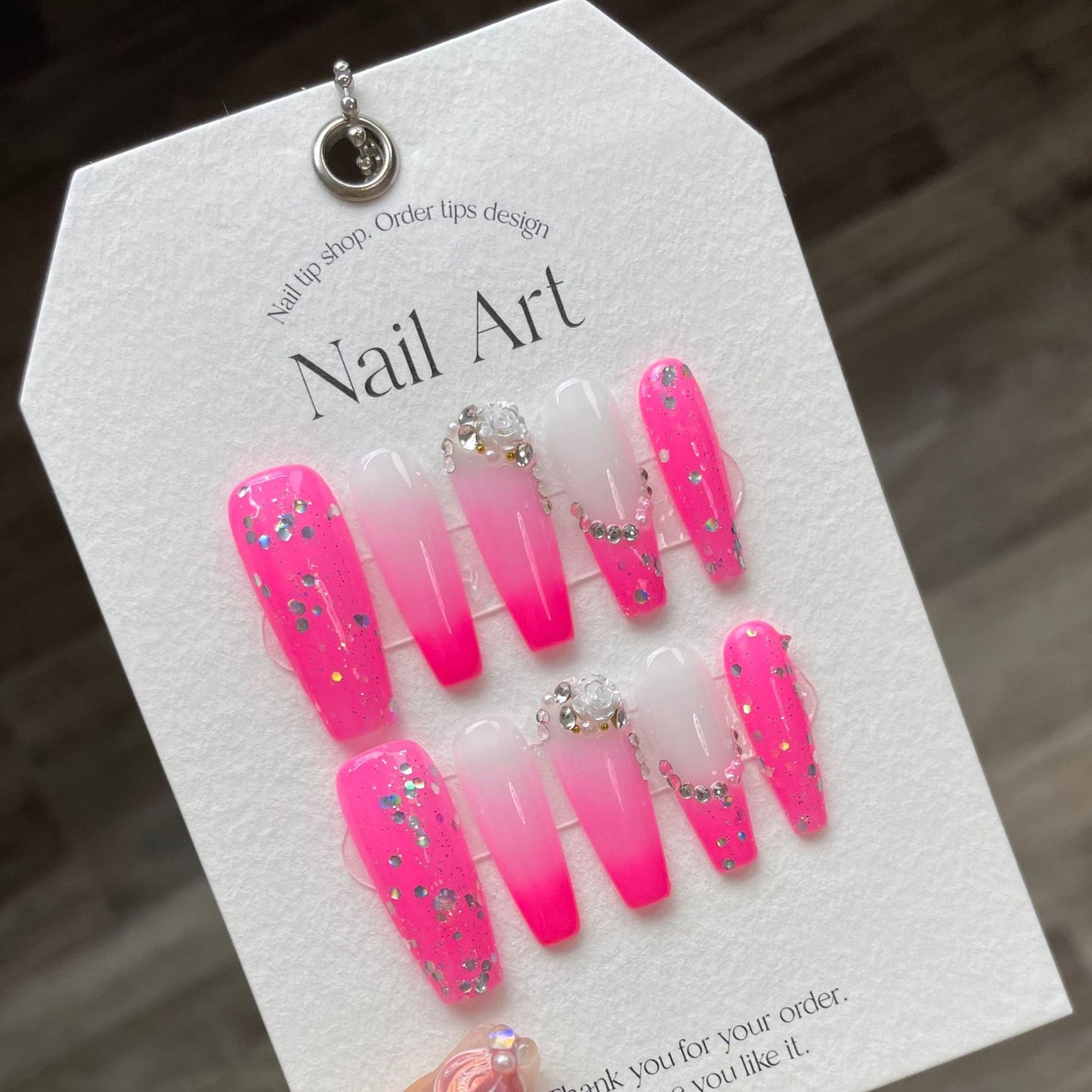 Handmade nails extra long Spice Girls wear nail Barbie powder nail stickers to exaggerate | 365nails