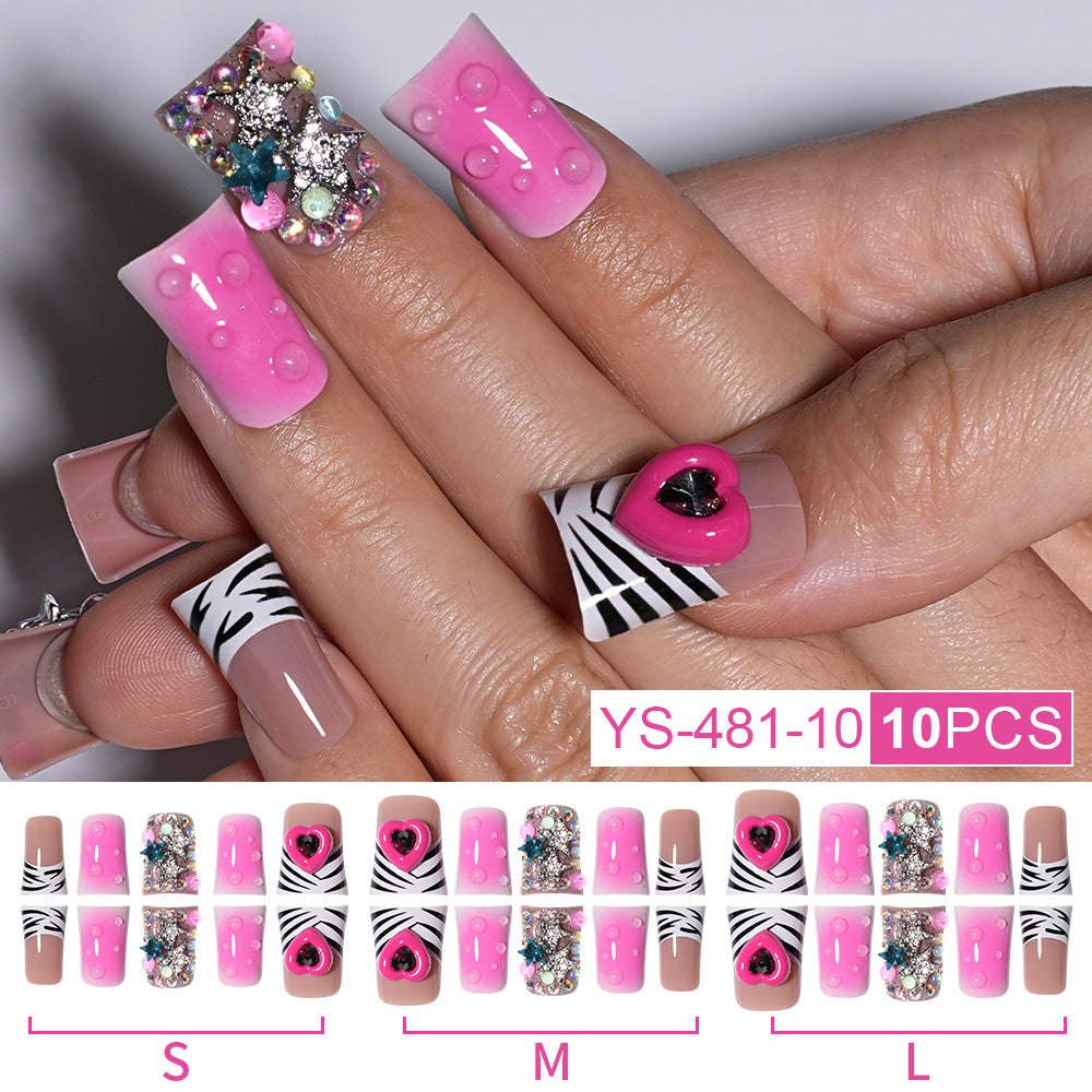 New duck bill nail wearing candy color lollipop duck bill shape  foreign trade hot nail press on nails (MOQ=3)