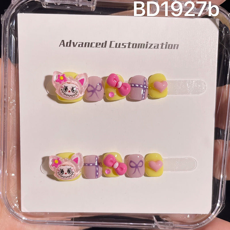 可愛迷你卡通兒童穿戴甲綜合盒