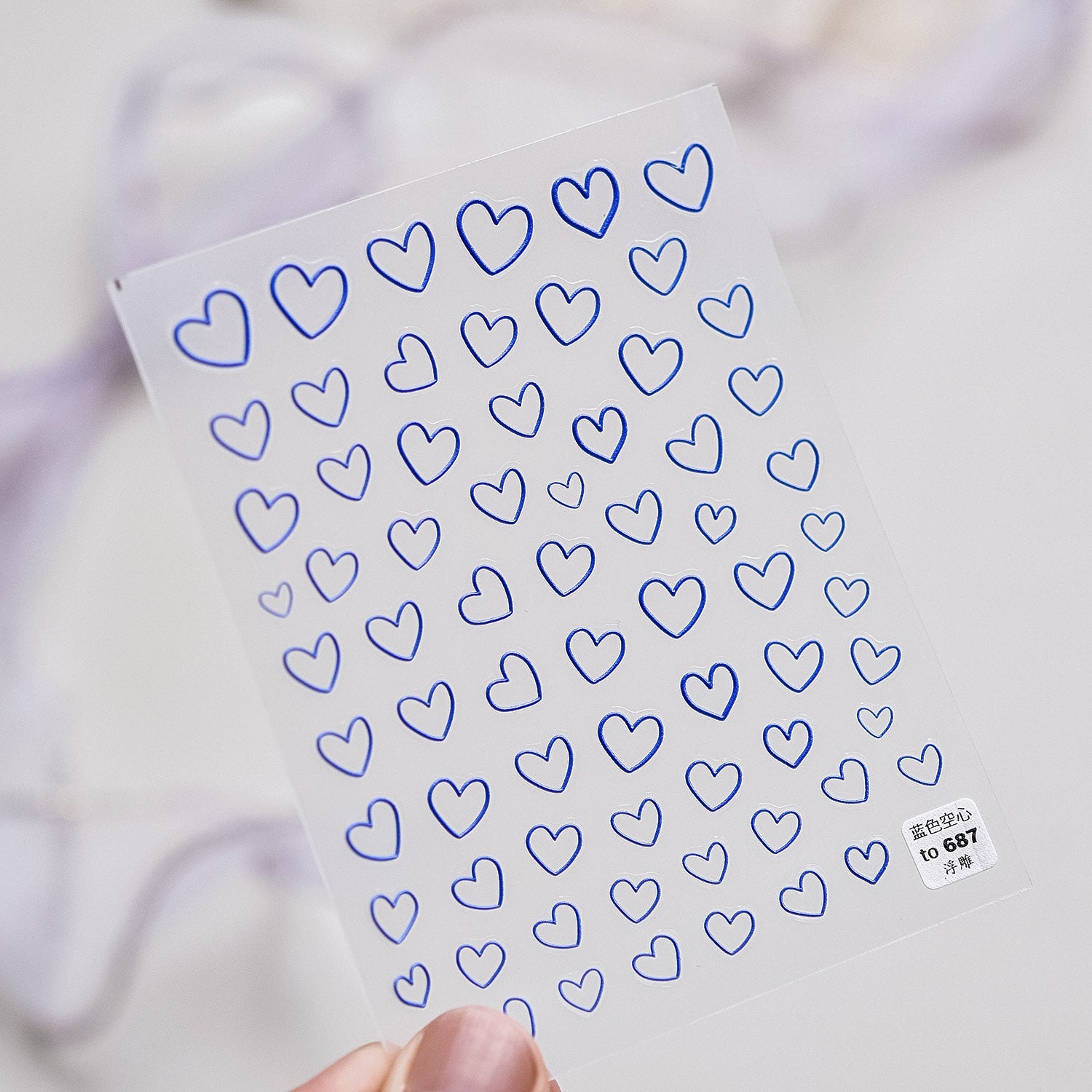 365nails: 빨간 아웃라인 하트 – 네일 아트 스티커
