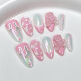 Sweet and cute Handmade press on nails Aurora Spice Girl  almond nail patch  sticker wholesale｜365nails