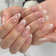 簡約白色法式穿戴甲片（批發）｜365nails