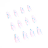 press-on nails Finished Nail Art Patch White French Nail Art Simple Wind  False Nail  Nail Art Wholesale｜365nails