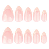 Soft Nude Pink Gloss Short Almond Press‑On Nails 30pcs