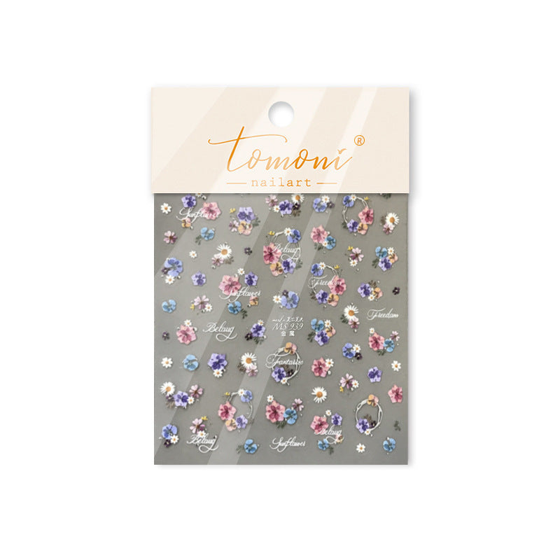 Pastel Wildflower Wreath – Romantic Vintage Nail Art Stickers