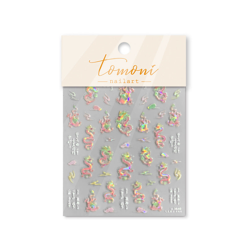 365nails: "Iridescent Pink Dragon" – nail art stickers