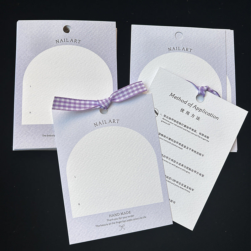Pink Gradient Cotton Texture Nail Display Card – Elegant Press‑On Nail Packaging Background Card