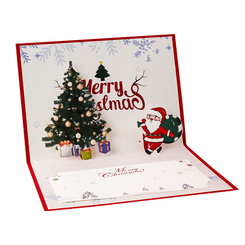 3D three-dimensional Christmas card creative Christmas Eve gift blessing Christmas envelope custom bronzing