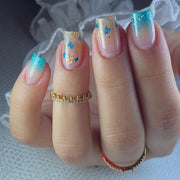 Uñas postizas especiales, uñas postizas extraíbles, uñas con lentejuelas doradas, uñas artísticas, uñas adhesivas, uñas terminadas por piezas | 365nails
