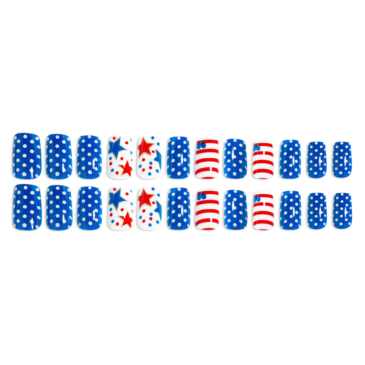 365nails: Unhas Postiças Divertidas de Estrelas, Bolinhas e Listras para o Dia da Independência