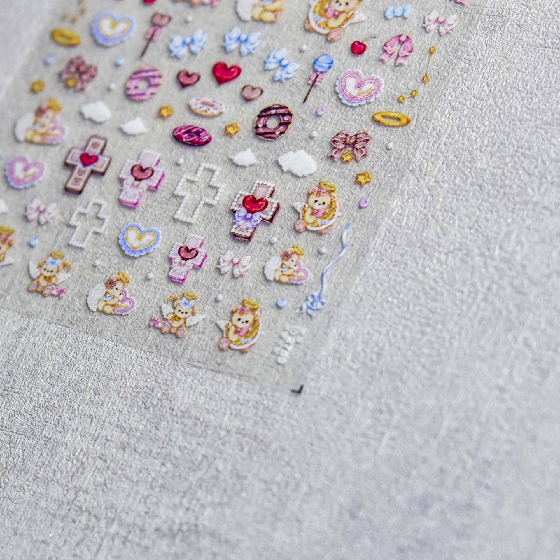 365nails : « Set gaufré Petit Lapin Rouge et Pomme » – Autocollants pour ongles