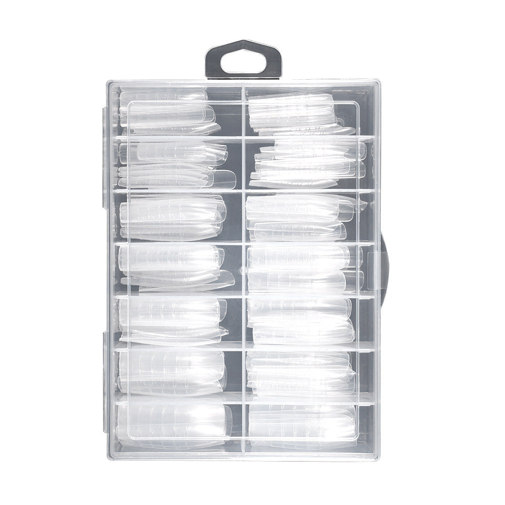 Nail Tips New Nail Art Mold 140 Pieces Boxed Transparent Rapid Phototherapy Extension Nail Fit Thin Crystal Extension Scale Nail