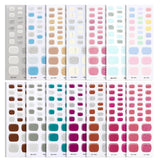 Semi-Cured Gel Nail Strips Minimal Solid Color Glitter Mismatch Design (MOQ=3)