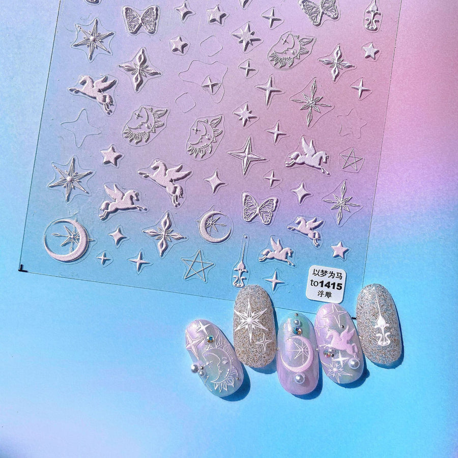 365nails: "Celestial Unicorn Star Moon Butterfly" – Nail Art Stickers