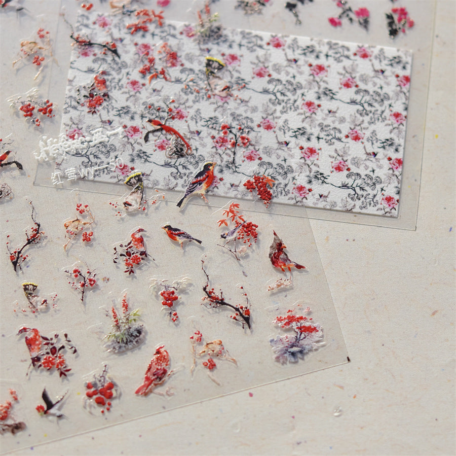 365nails: "Ink Wash Peony" – nail art stickers