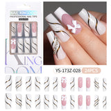 Press on nails fake nail patch extension nail Spice Girl medium rectangle removable 24 pieces with drill manicure