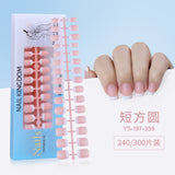 Nail Tips New  French press on nails 240 pieces boxed fake nail manicure work in progress matte full sticker French nail piece