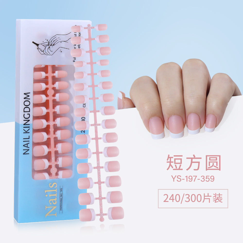 Nail Tips New  French press on nails 240 pieces boxed fake nail manicure work in progress matte full sticker French nail piece