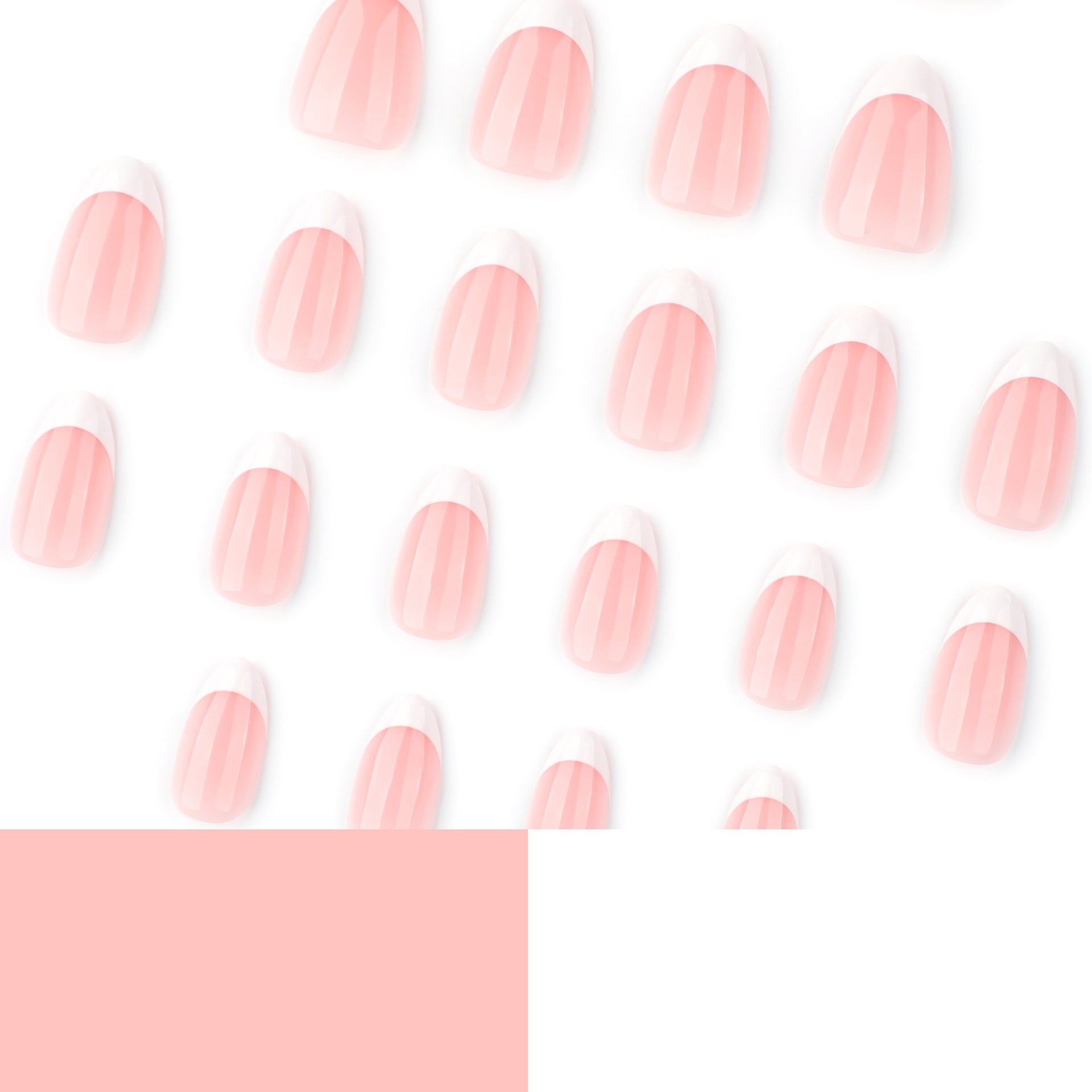 미니멀 클래식 프렌치 화이트 라인 숏 아몬드형 네일 인기 도매｜365nails