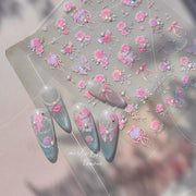 365nails: "Rose romantique & papillon" – Stickers ongles