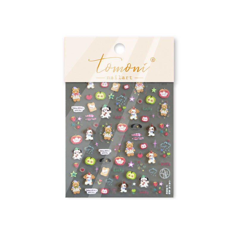 Sweet Dalmatian Puppy: "Playful Puppy Love" – 5D Embossed Nail Sticker