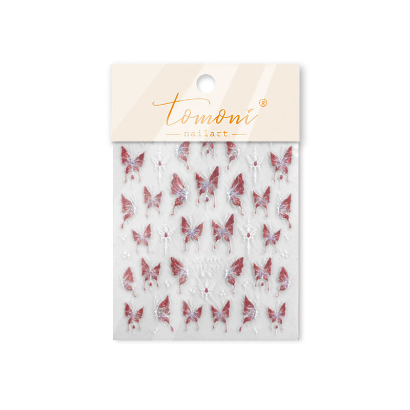 Crimson Butterfly Collection: "Jelly Ruby" – 3D Jelly Nail Sticker