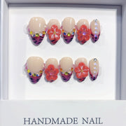 Tropic Fever: "Jungle Bloom" – Short Almond Press-On Nails