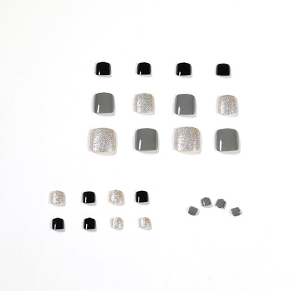 Morandi color summer foot nail wear nail art finished fake nail nail art patch foot nail patch removable｜365nails