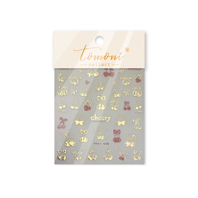 365nails: "Vintage Cherry Bow" –Nail Art Stickers