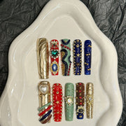 365nails: "Gilded Heritage" – 3D Luxury Charm Handmade Coffin Nails