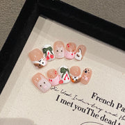365nails: "Sweet Zoo" – Unhas Curtas Quadradas com Animais e Cerejas