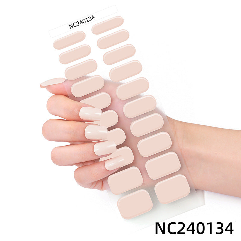Semi-Cured Gel Nail Strips Solid Pearl Minimal Glossy Design (MOQ=3)