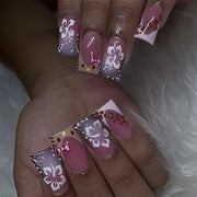 法式甜美小貓 指甲貼 短款方形｜365nails