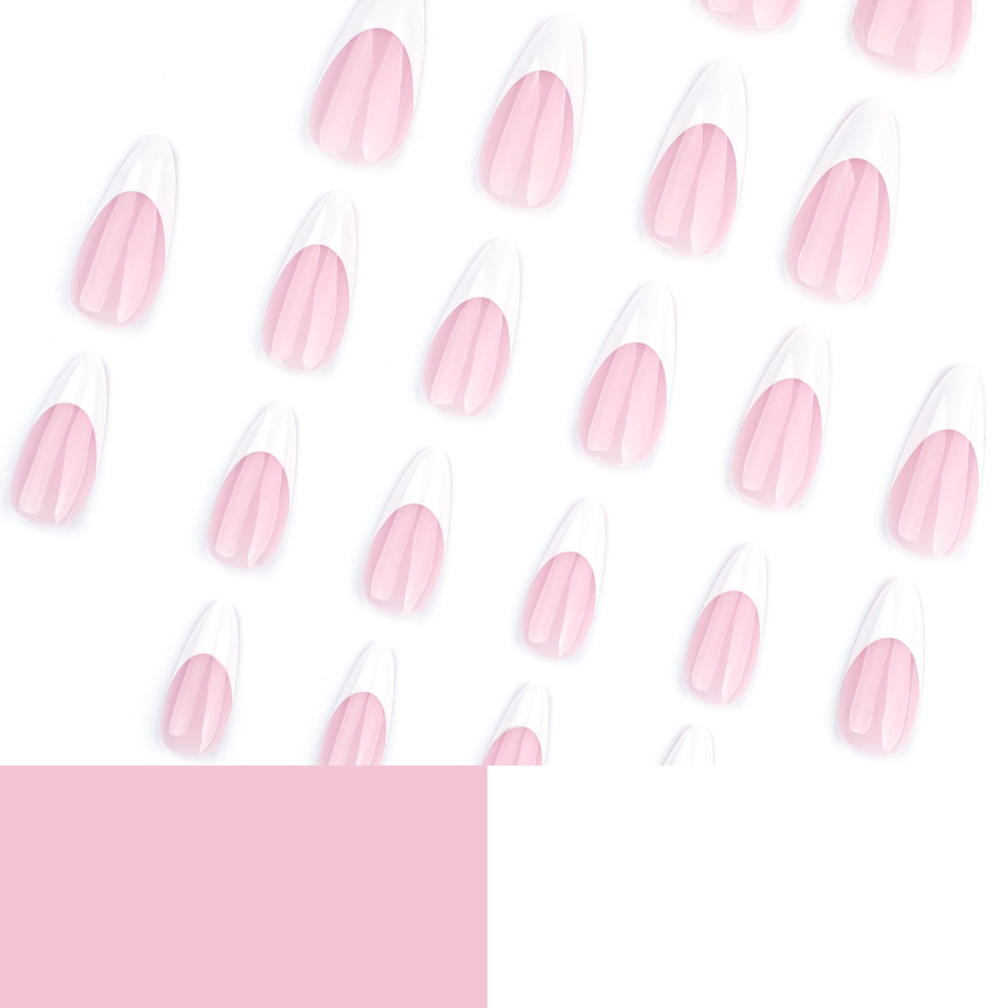 Short almond classic French white wearing nail  hot-selling nail art fake nail wearable removable nail piece｜365nails