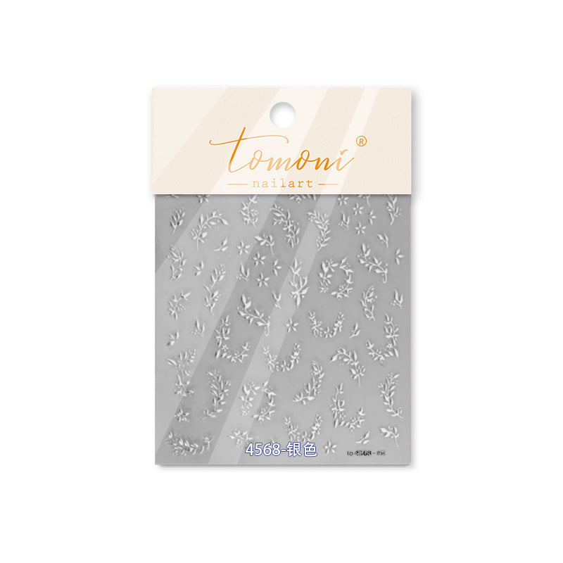 Gold Foil Foliage Nail Stickers – Botanical Metallic Collection