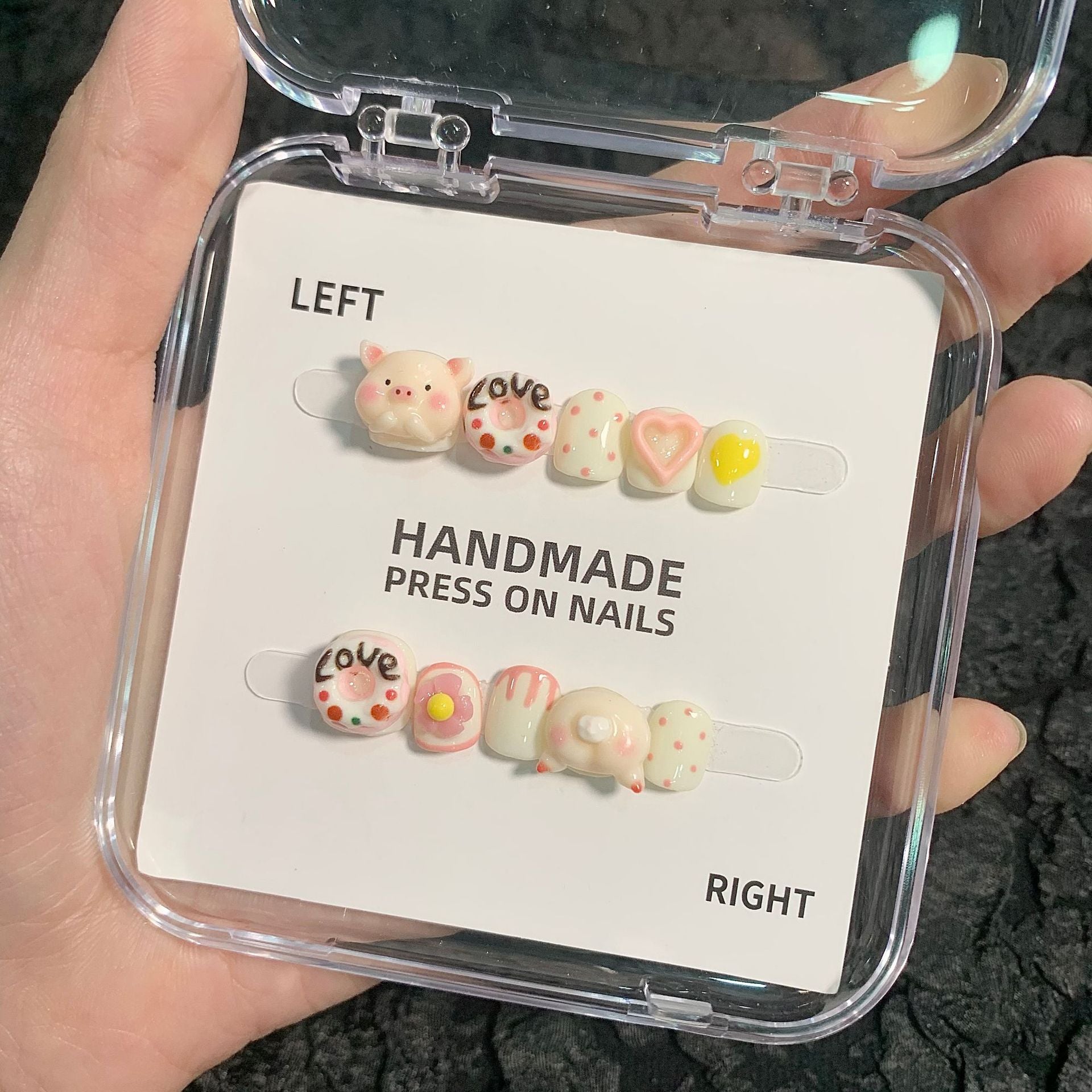 可愛迷你卡通兒童穿戴甲綜合盒