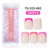 Nail Tips Press on nails French five-color finished product Naked fake nails Traceless advanced simple removable prefabricated nail art wholesale