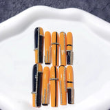 Orange Black Crystal Chain Modern Press On Nails