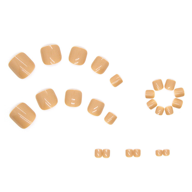 Press-on toenails  Khaki Yellow White Wholesale Removable Finished Products Popular Internet celebrity nails｜365nails