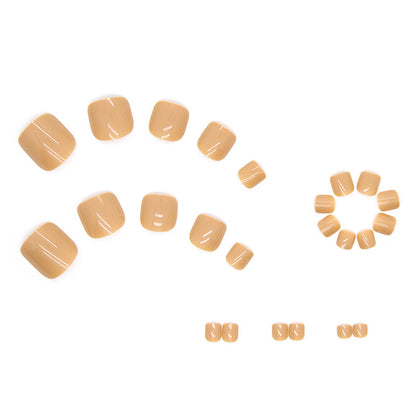 Press-on toenails  Khaki Yellow White Wholesale Removable Finished Products Popular Internet celebrity nails｜365nails
