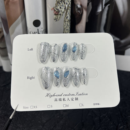 Three-dimensional cat eye irregular metal light luxury handmade armor   style ｜365nails