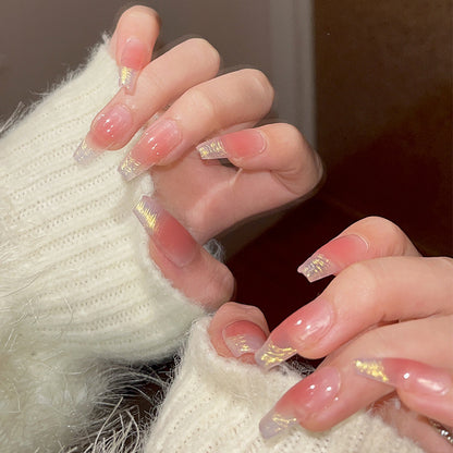 Sunset Afterglow French Super Immortal Handmade Press-on Nails Art Patch Detachable False Nail Art Finished Wholesale｜365nails
