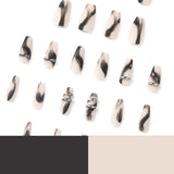 Nail piece Wear nail matte black smudge nail patch Fake nail patch Wear nail medium and long nail patch｜365nails