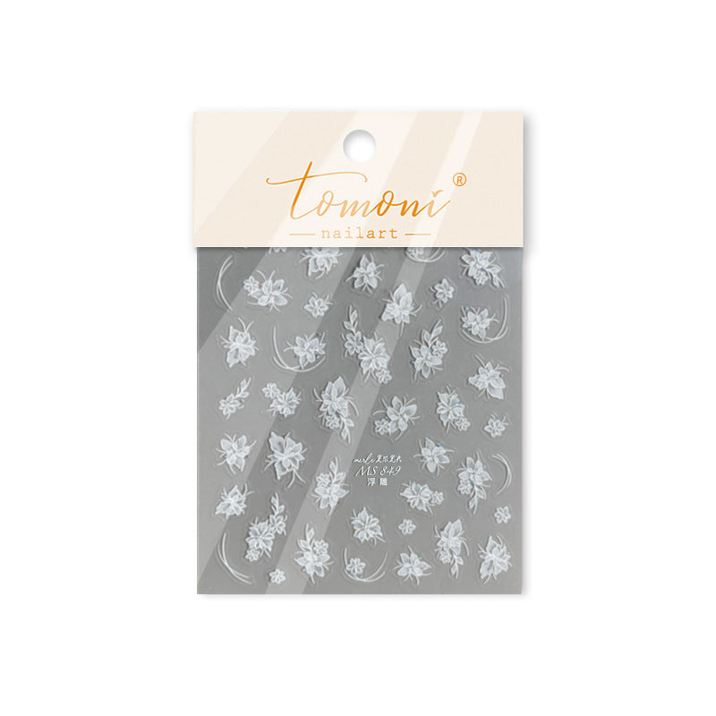 365nails: "Flor de Lírio em Alto Relevo Transparente" – Adesivos para Unhas