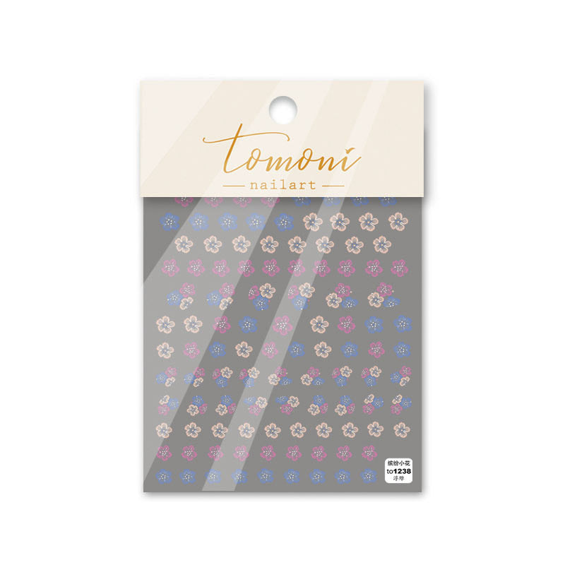 Rose Bloom Nail Stickers – 5D Embossed Floral Elegance Set