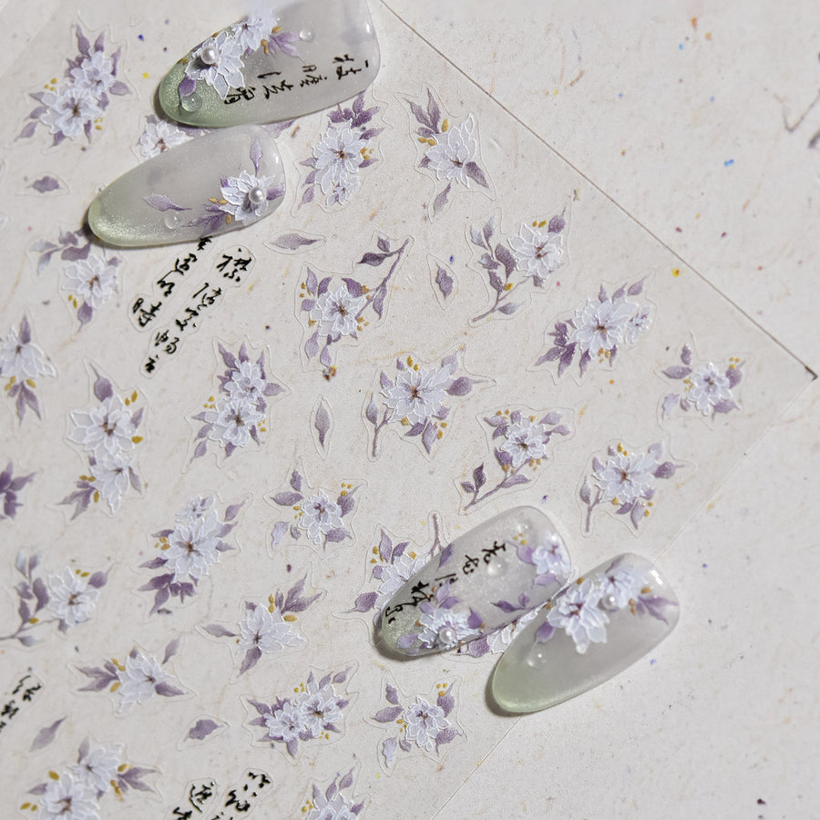 365nails: "중국풍 흰 벚꽃" – 네일 아트 스티커