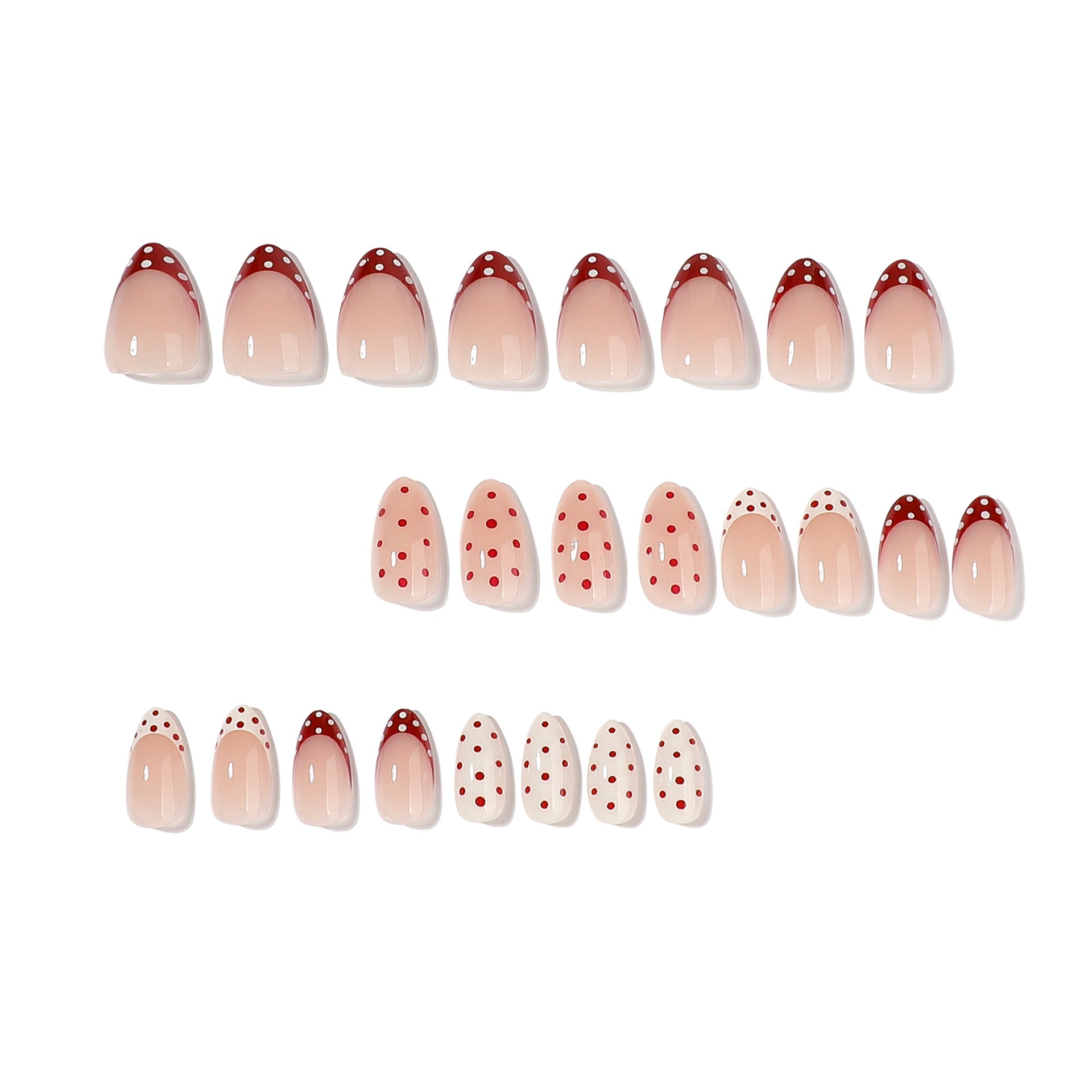 "Retro Red Polka Dots" - Precision Crafted Press-On Nails