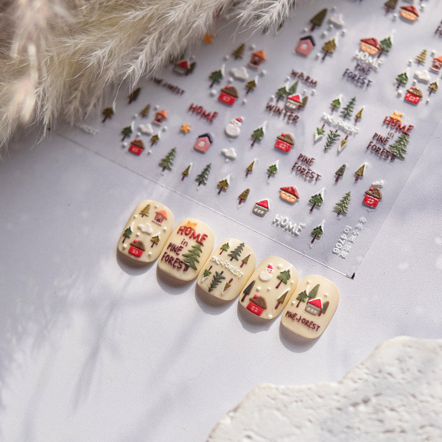 365nails: "Cozy Winter Forest" – nail art stickers