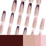 French Maillard white  long square manicure    finished product wholesale｜365nails