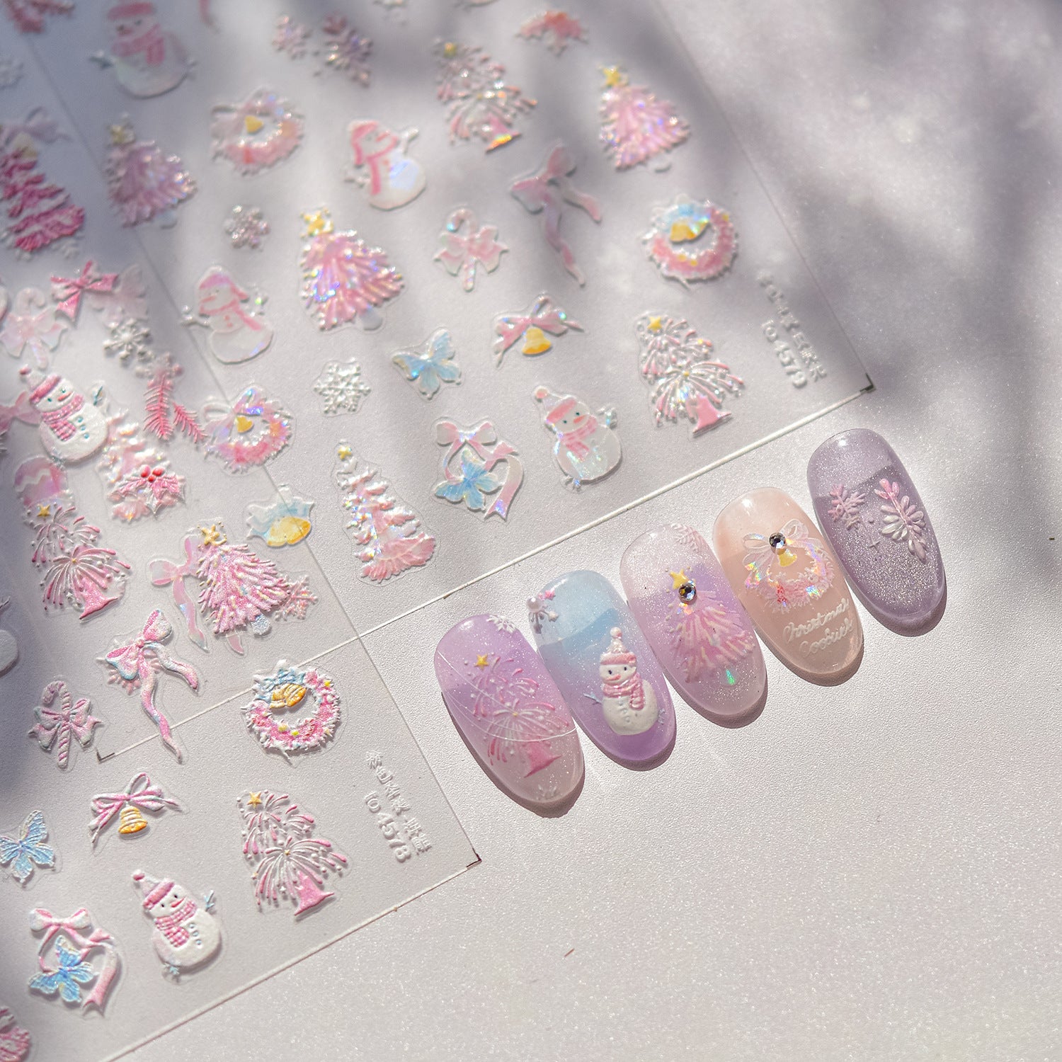 365nails: "핑크 크리스마스 원더랜드" – 네일 아트 스티커